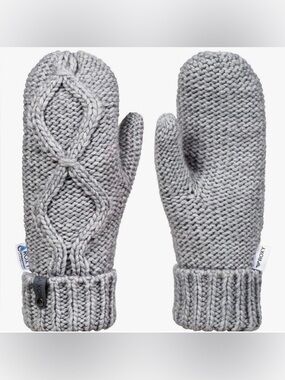 Roxy Winter Mittens cable knit cream NWT